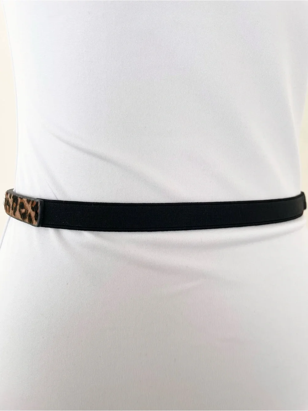 White House Black Market Calf Hair Animal Print Metallic Clasp Horse Bit Belt S